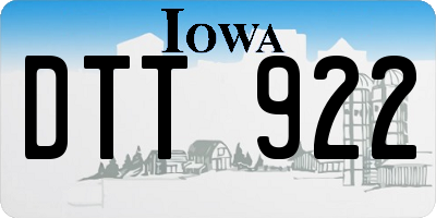 IA license plate DTT922