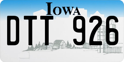 IA license plate DTT926