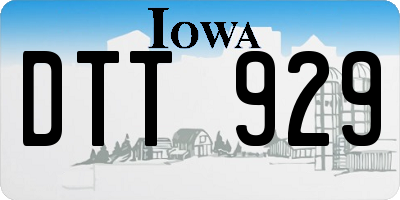 IA license plate DTT929