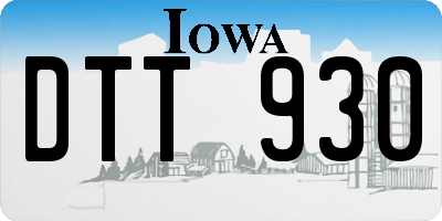 IA license plate DTT930
