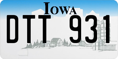 IA license plate DTT931