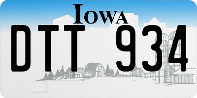IA license plate DTT934