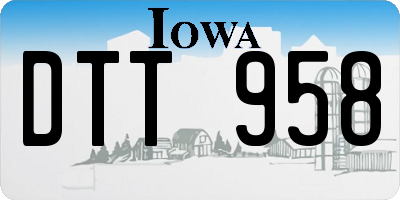 IA license plate DTT958