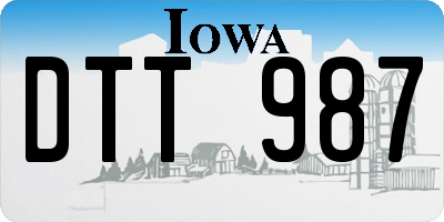 IA license plate DTT987