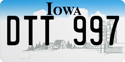 IA license plate DTT997