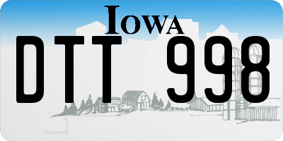 IA license plate DTT998