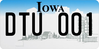 IA license plate DTU001
