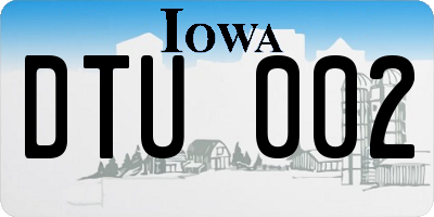 IA license plate DTU002