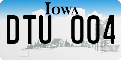 IA license plate DTU004