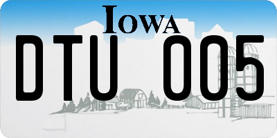 IA license plate DTU005