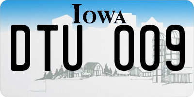 IA license plate DTU009