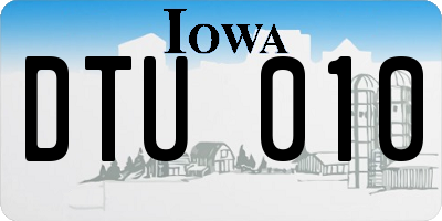 IA license plate DTU010