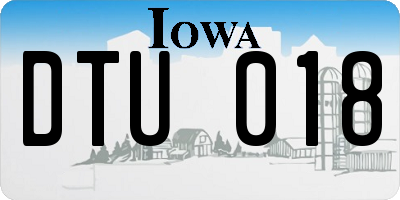 IA license plate DTU018