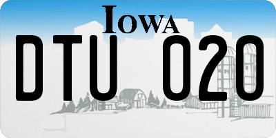 IA license plate DTU020