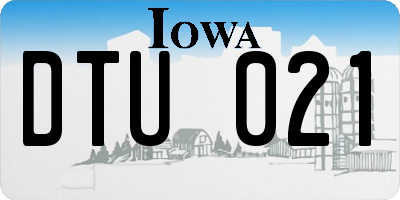 IA license plate DTU021