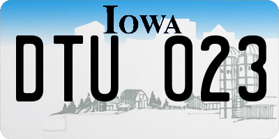 IA license plate DTU023