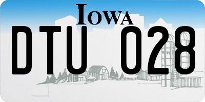 IA license plate DTU028