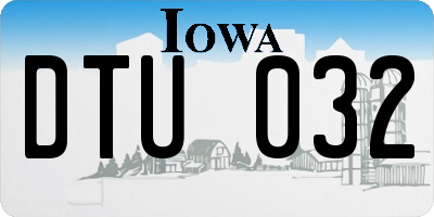 IA license plate DTU032