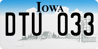 IA license plate DTU033
