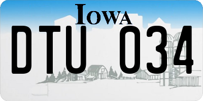IA license plate DTU034