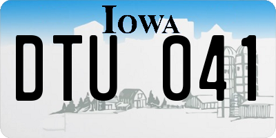 IA license plate DTU041