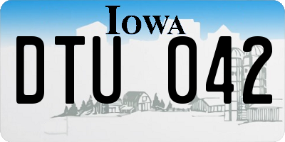 IA license plate DTU042
