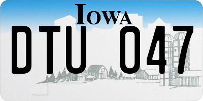 IA license plate DTU047
