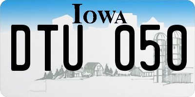 IA license plate DTU050