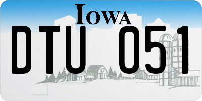 IA license plate DTU051