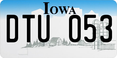 IA license plate DTU053
