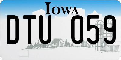 IA license plate DTU059