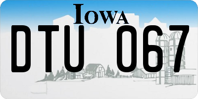 IA license plate DTU067