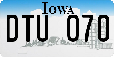 IA license plate DTU070