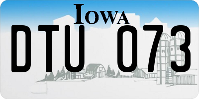 IA license plate DTU073