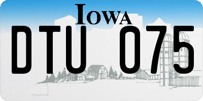 IA license plate DTU075