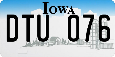 IA license plate DTU076