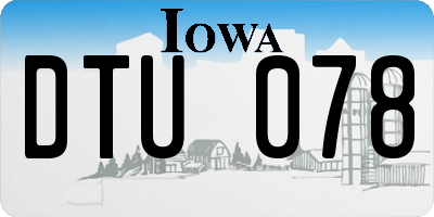 IA license plate DTU078