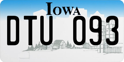 IA license plate DTU093