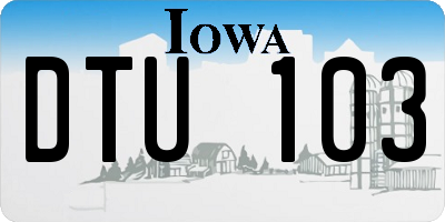 IA license plate DTU103