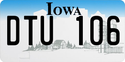 IA license plate DTU106