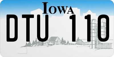 IA license plate DTU110