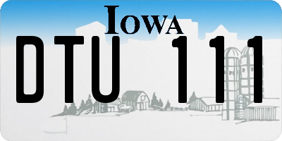 IA license plate DTU111