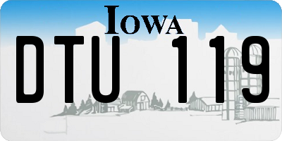 IA license plate DTU119