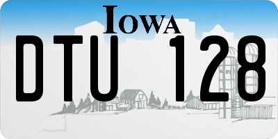 IA license plate DTU128