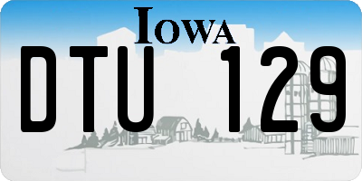 IA license plate DTU129