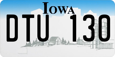 IA license plate DTU130