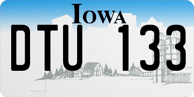 IA license plate DTU133