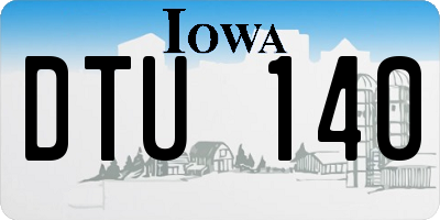 IA license plate DTU140
