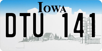 IA license plate DTU141