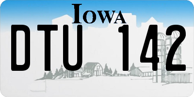 IA license plate DTU142